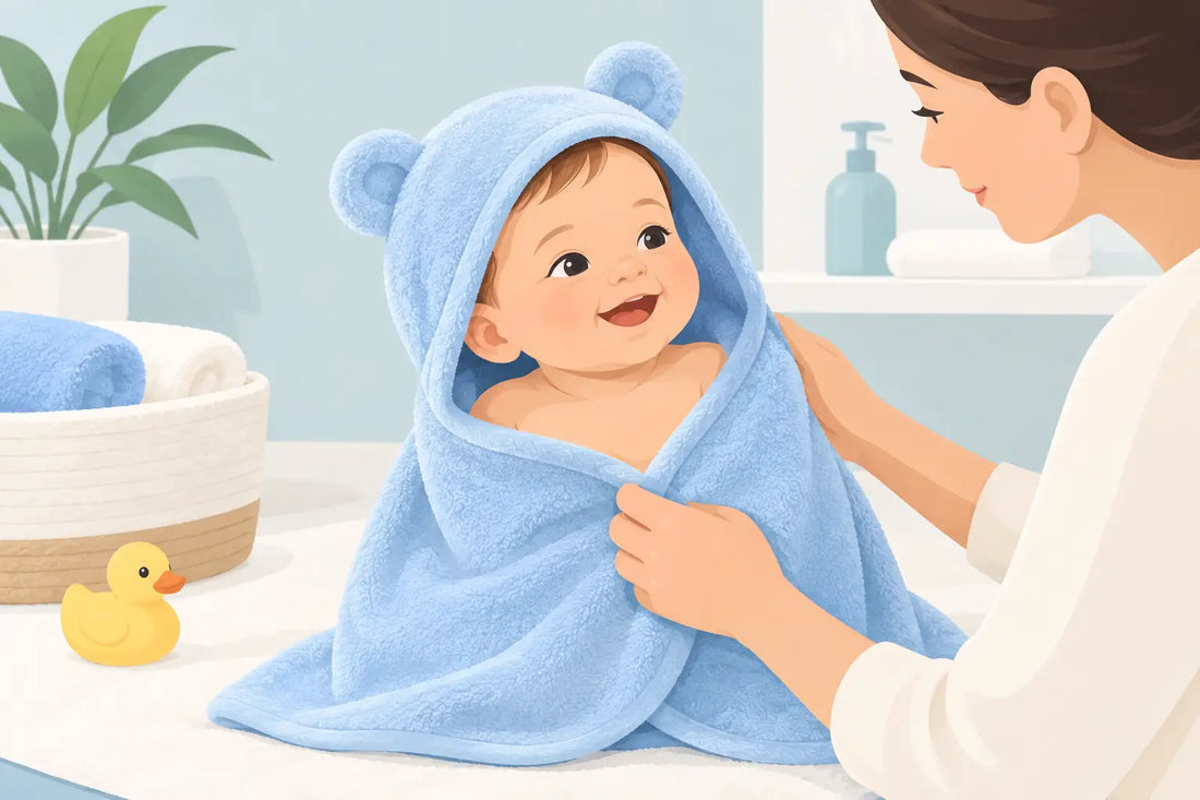 Fleece Towel for Baby Bath That Stays Put